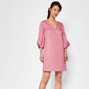 Ted Baker Solyane Bow Sleeve Tunic Dress Dusty Pink Sz TB 1, US 4 NWOT
